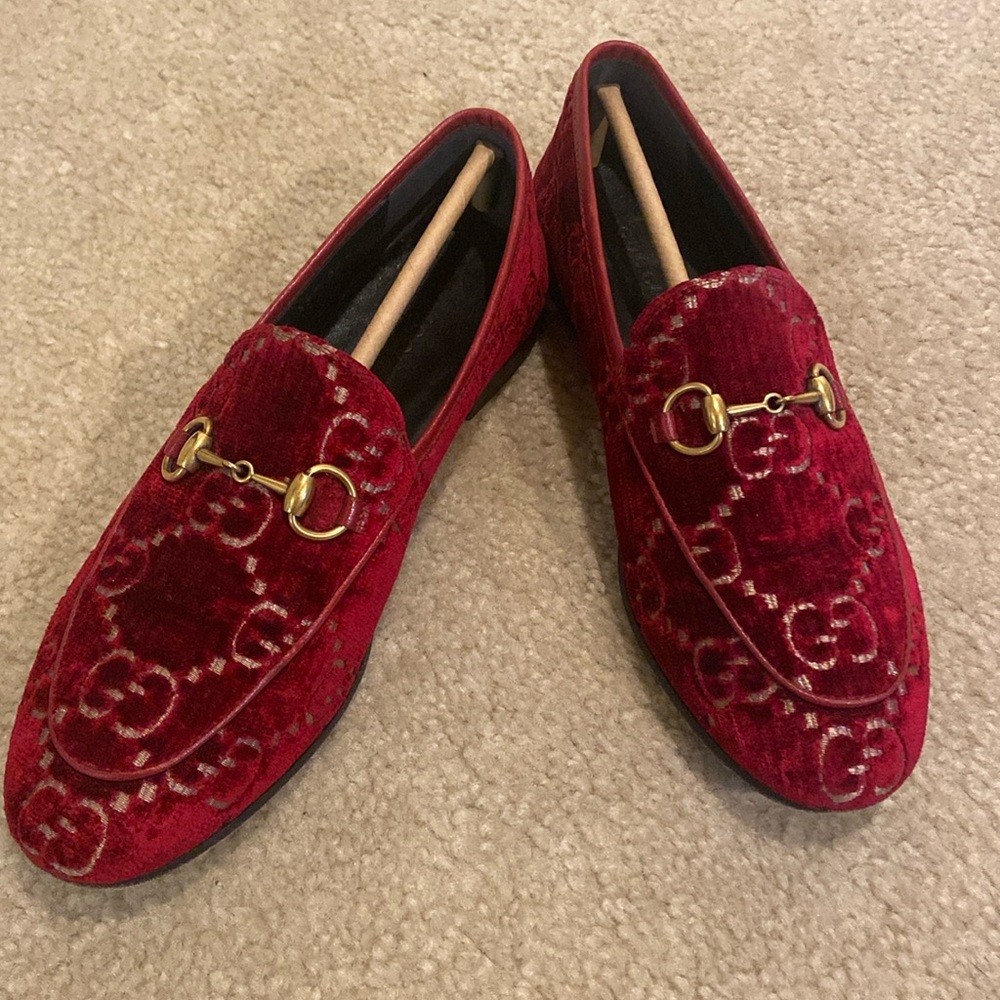 Gucci velvet GG loafer